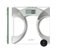 Salter 9141 WH3R Báscula Analizadora De Vidrio Fina, Peso, Grasa/Agua Corporal e IMC, Memoria Para 4 Usuarios, Tocar Para Encender, Patas Especiales Para Mayor Precisión, Máx. 160 kg, Plateada