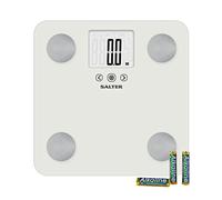 Salter 9178AR WH3R MAX Báscula de baño digitales analizador, modo Athlete, memoria para 10 usuarios, grasa de medición de peso, agua, hueso y IMC, fácil de leer, max 250 kg, blanco