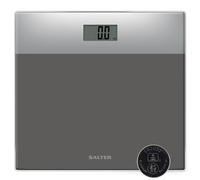 Báscula de baño digital electrónica Salter 9206 SVSV3R, plataforma de vidrio templado baño balanza, pantalla LCD fácil de leer, activación al subirse, máx. 180 kg, 15 años de garantía, plata/gris