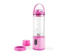 Salter ActiBoost Batidora Portátil Inalámbrica - 450ml, Función Pulso, Cuenta Atrás de 40 Segundos, Libre de BPA, Acero Inoxidable, Incluye Cubierta para Cuchilla y Base para Botella, 100W, Rosa