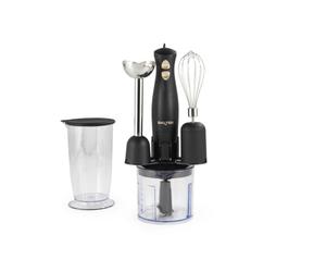 Salter Alchemy - Juego de batidora de mano 3 en 1, picadora de alimentos, batidor y varilla de inmersión, 2 ajustes de velocidad, tazón de corte de 500 ml, vaso de almacenamiento de 700 ml, cuchillas