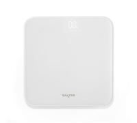 Salter báscula de baño digital 180 kg, pantalla oculta, blanca | Lectura instantánea al subir, incrementos 0,1 kg, plataforma vidrio 28 x 28 cm, fácil limpiar, control peso en casa