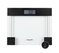 Salter Báscula de baño electrónica de cristal, 180 kg | Plataforma de vidrio templado, pantalla LCD digital, activación al subir, selección kg/st/lb, perfil fino