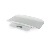 Salter Báscula digital 2 en 1 para bebés, báscula electrónica de peso corporal para niños y adultos (180 kg), esfera giratoria, plataforma de vidrio endurecido, bandeja de plástico extraíble para