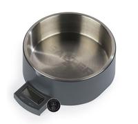 Salter - Báscula Digital para Alimentos para Animales - Cuenco Inteligente para Perros, función de Tara, medición líquidos, Pantalla LCD extraíble, Capacidad 5 kg, Cuenco de Acero Inoxidable, Gris