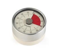Salter Base magnética mecánica, 60 Minutos, Pilas necesarias, marcadores de Cuenta Regresiva, Acero Inoxidable, Huevo, Temporizador de Cocina, Hornear, Crema, Talla única
