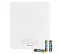 Salter Boston Balanza de Cocina - Capacidad de 5kg, Función TARA Añadir y Pesar, Aquatronic, Pantalla Retroiluminada de Fácil Lectura, Incrementos de 1g, Diseño Delgado, ml/fl.oz/lb, Ice White Shimmer