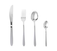 Salter BW07831TK Naturals Collection 16-Piece Stainless Steel Cutlery Set, Flatware Service for 4 People, Mirror Finish,Modern Design, with Knife Fork, Spoon, Teaspoon, Silver Plated, Grey