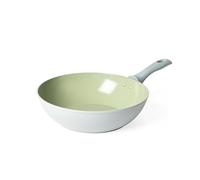 Salter BW09285 Earth 28cm Sartén Profunda - Revestimiento Cerámico Antiadherente y Saludable, Libre de PFAS, Inducción, Wok de Aluminio, Fácil de Limpiar, Sin PFOA/PTFE, Mango que no Calienta, Verde