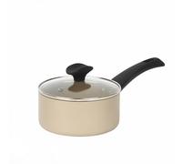 Salter BW11107EU7 Olympus Cazo Antiadherente Con Tapa De Cristal Templado, 16 cm, Hecho De Aluminio Prensado, Mango Ergonómica De Tacto Suave, Para Placas De Inducción, Libre De PFOA, Color Perla