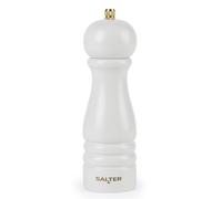 Salter BW120291EU7 Molinillo de sal y pimienta de Olea - Molino de condimento de madera, molinillo ajustable, mecanismo de cerámica, molienda manual para cristales de sal y granos de pimienta, gris