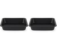 Salter BW12553EU7 Bandeja para hornear y asar - molde para pastel profundo, apto para horno hasta 220°C, libre de PFOA, para brownies/pasteles de cumpleaños, negro, 23 cm (Paquete de 2)