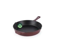 Salter Chester Sartén de Hierro Fundido - Sartén Universal de 26 cm, Adecuada para Horno hasta 240 °C, Grillar, Freír y Sellar, Fuego al Horno a la Mesa, Apta para Inducción, Libre de PFAS, Rojo