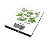 Salter Conversions - Báscula electrónica de Cocina (15,8 x 22,5 x 1,7 cm), Vidrio, Herbs, 15.8 x 22.5 x 1.7 cm