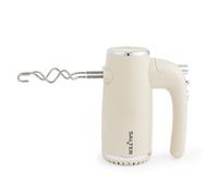Salter Cream Retro Hand Mixer - Batidora eléctrica, 5 velocidades + Turbo, batidor XL cromado y accesorios para gancho de masa, Batidora para repostería, Función de expulsión, 400W