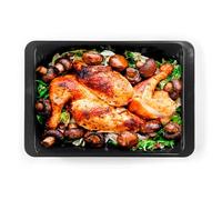 Salter Expert Bandeja para Asar Antiadherente - Bandeja de horno, Recubrimiento de fácil limpieza, Libre de PFOA, Acero al carbono, Apta para horno hasta 220°, 38.5 x 26 x 5.5 cm, Garantía de 10 años