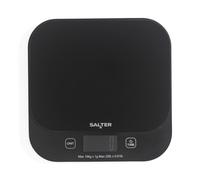 Salter Expert Báscula de cocina digital 10 kg, plataforma impermeable | Medición de líquidos Aquatronic, función tara, pantalla LCD fácil de leer, pilas incluidas, diseño fino