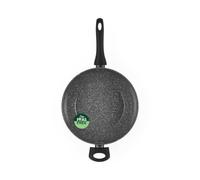 Salter Go Green Wok Thermo Collar, 28 cm, indicador de calor | Antiadherente cerámico sin PFAS, aluminio forjado, mango soft touch, tapa vidrio templado con salida de vapor, inducción