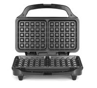 Salter Gofrera Doble - Gofres Belgas y Americanos, Placas Profundas Antiadherentes, Placas Dobles, Control Automático de Temperatura, Mango Frío al Tacto, Diseño Compacto Vertical, 900 W