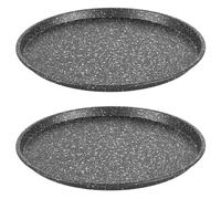 Salter Juego de 2 Bandejas para Pizza Megastone Palladium - Molde Redondo de Acero al Carbono, Revestimiento Antiadherente, Fácil de Limpiar, Apto para Horno, Libre de PFOA, 29 cm, Negro