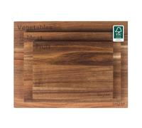 Salter Juego de 3 tablas de cortar de madera de acacia FSC®-Certified | Tablas etiquetadas para verduras, carne y fruta, 3 tamaños 27 x 19,5 cm, 33 x 24 cm, 39,5 x 30 cm, para preparar y servir