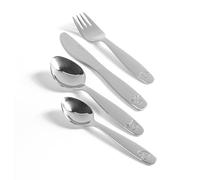 Salter Juego de Cubiertos Infantil 12 piezas On The Farm - 3 x Cuchillo de Cena, 3 x Tenedor de Cena, 3 x Cuchara de Postre, 3 x Cucharilla, Acero Inoxidable, Apto para Lavavajillas, Plateado