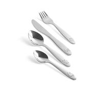 Salter Juego de Cubiertos para Niños 12 piezas Dinosaurios - 3 x Cuchillo de Cena, 3 x Tenedor de Cena, 3 x Cuchara de Postre, 3 x Cucharilla, Acero Inoxidable, Apto para Lavavajillas, Plata