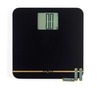 Salter Max Báscula Digital para Baño - Pantalla LCD Supergrande, 250 kg/550 lbs, Plataforma Grande, Pantalla LCD de Fácil Lectura, Pies para Alfombra y Pilas Incluidas, Negro