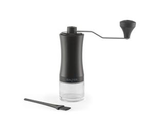 Salter molinillo de café manual, muela cerámica, molienda regulable | 25 g de café en grano, 30 g de café molido, compacto y portátil, con cepillo de limpieza, acabado negro