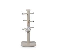 Salter Pebble árbol para tazas, 6 tazas, acabado piedra crema | Acero al carbono, diseño tipo árbol de 3 niveles, soporte de encimera, superficie fácil de limpiar, ahorro de espacio