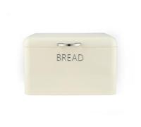 Salter Retro Cream Bread Bin - Caja de almacenamiento de estilo vintage para pasteles, panecillos, bagels, acero duradero, letras en relieve, gran contenedor para alimentos secos, fácil de limpiar