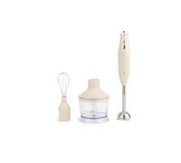 Salter Retro Juego de Batidora 3 en 1 - Motor de 600W, 2 Velocidades, Batidor y Cuchillas de Acero Inoxidable, Bol Picador de Alimentos de 500ml, Batidora de Mano para Batir, Mezclar y Picar, Crema