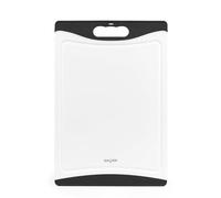 Salter Tabla de cortar de plástico: tabla de cortar de doble cara, antideslizante, fácil de limpiar, apta para lavavajillas, preparación de alimentos, evita la contaminación cruzada, ranura exterior,