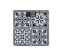 Salter Tangier Tile Báscula de baño digital 180 kg | Vidrio templado texturizado, pantalla LCD fácil de leer, lectura instantánea al subir, kg/st/lb, pila incluida
