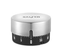Salter Temporizador Mecánico Magnético - Base Magnética, 60 Minutos, Sin Baterías, Marcadores De Cuenta Atrás, Acero Inoxidable, Temporizador De Huevo