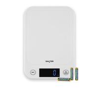 Salter Toronto Balanza de Cocina Digital - Báscula Electrónica para Medir Líquidos y Fluidos, Pantalla Iluminada Fácil de Leer, Función Tare/Cero, Diseño Delgado y Compacto, 5KG, Blanco