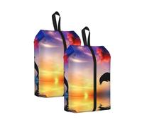 Salto de Delfines， Bolsas de Viaje para Zapatos (Paquete de 2), Bolsas Impermeables para Guardar Zapatos, Organizador de Zapatos para Viajes y hogar.