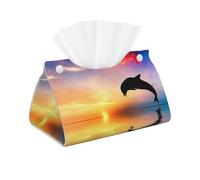 Salto de Delfines, Funda para Caja de pañuelos con Cierre, Reutilizable, Decorativa para baño, Sala de Estar, Dormitorio, Oficina y Coche.