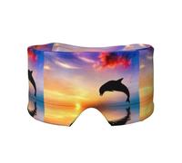 Salto de delfines,Máscara para ojos con bloqueo de luz y protección ocular completa para dormir, orejeras y ojos.