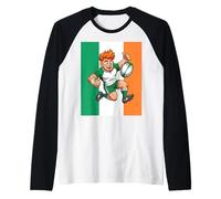 Salto de Rugby y un Pulgar victorioso-PP Camiseta Manga Raglan