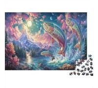 Salto de Trucha Desde Mountain River Puzzle Vida Silvestre Rompecabezas 1000 Piezas - Adultos, Desafiante, Regalo, Juego Familiar 38x26cm/1000pcs
