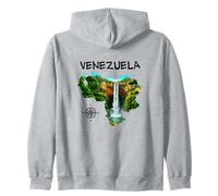 Salto del Angel inside the Venezuela map Franela Venezolana Sudadera con Capucha