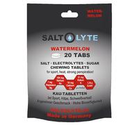 SALTOLYTE 20 comprimidos masticables TABS de sal y electrolito con sodio, potasio, calcio y magnesio para deportes, calor, pérdida de sudor (20 comprimidos, sandía)