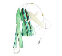 Saltwater Big Game - Señuelo de pesca con plumas aparejadas con efecto de brillo UV y ojos de pez realistas para atún, calamar, cadena de margaritas (C3)