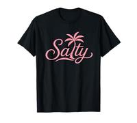 Salty Beach Vacation Funny Summer Palm Tree Coastal Vibe Camiseta