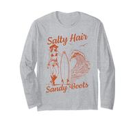 Salty Hair Sandy Boots Surfer Girl Beach Ocean Wave Surf Manga Larga