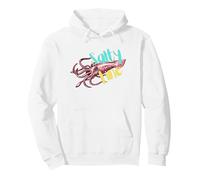 Salty Line Calamar océano Pesca Barco Viaje tripulación Vacaciones Playa Sudadera con Capucha, Unisex para Adultos, Blanco, S