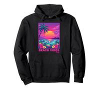 Salty Living Vaporwave Playa Atardecer Verano Sudadera con Capucha