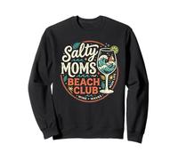 Salty Mom Life Beach Club Vino y Olas Playa Sudadera