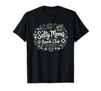Salty Moms Beach Club Océano Amantes Madres Marina Camiseta
